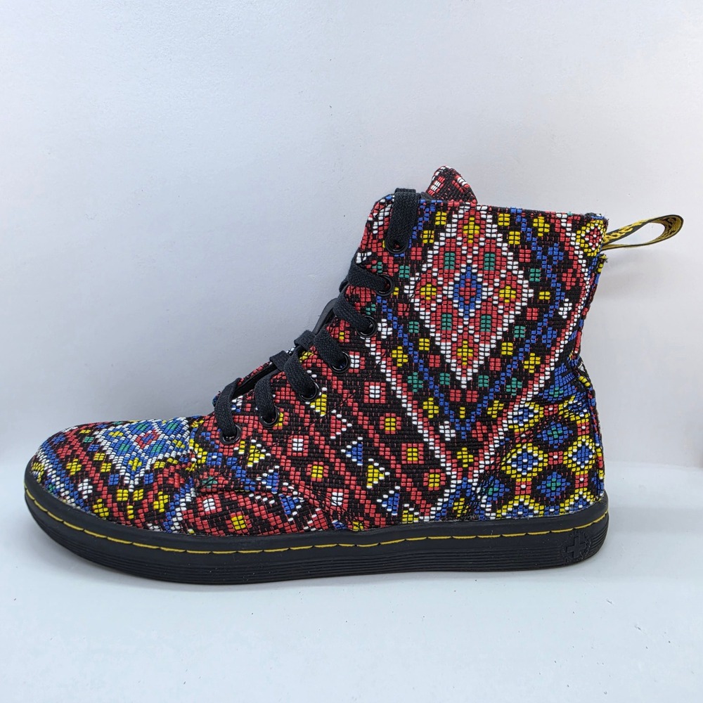 Dr. Martens Hackney Multi Color Geometric Tapestry High Top Boots AW004 Womens 8 - Picture 8 of 11